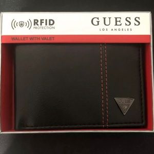 Guess leather stitched black Wallet